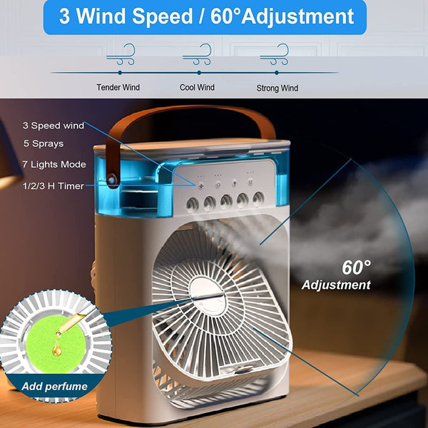 PORTABLE 3-IN-1 AIR CONDITIONER FAN AND COOLER- INSTANT COOLING FOR HOME AND OFFICE